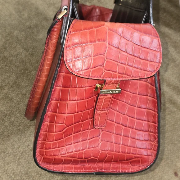 Michael Kors Crimson Crocodile Satchel - Picture 11 of 15